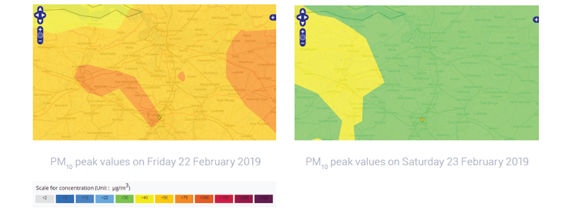 Visual - Pollution peak values