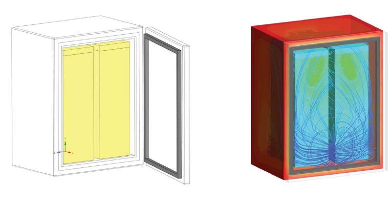 Visuals - Generic coolbox design and CFD simulation of internal air circulation